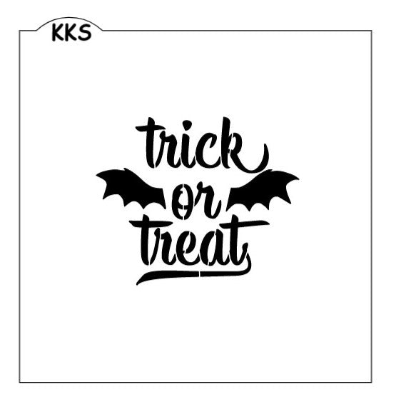 Trick or Treat with Bat Wings Stencil