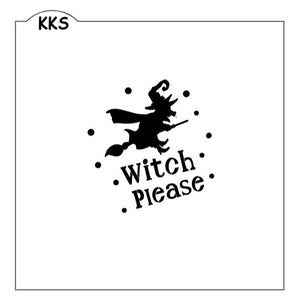 Witch Please- Flying Witch Stencil